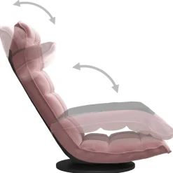 vidaXL Vloerstoel draaibaar fluweel roze