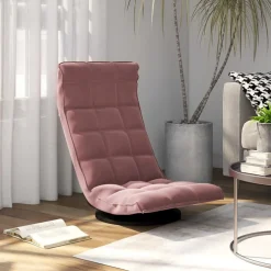 vidaXL Vloerstoel draaibaar fluweel roze