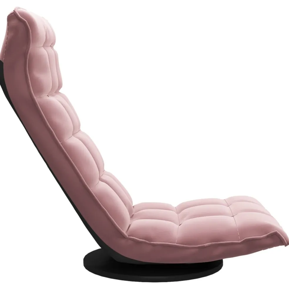 vidaXL Vloerstoel draaibaar fluweel roze