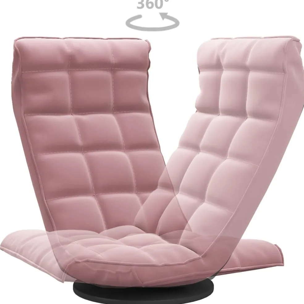 vidaXL Vloerstoel draaibaar fluweel roze