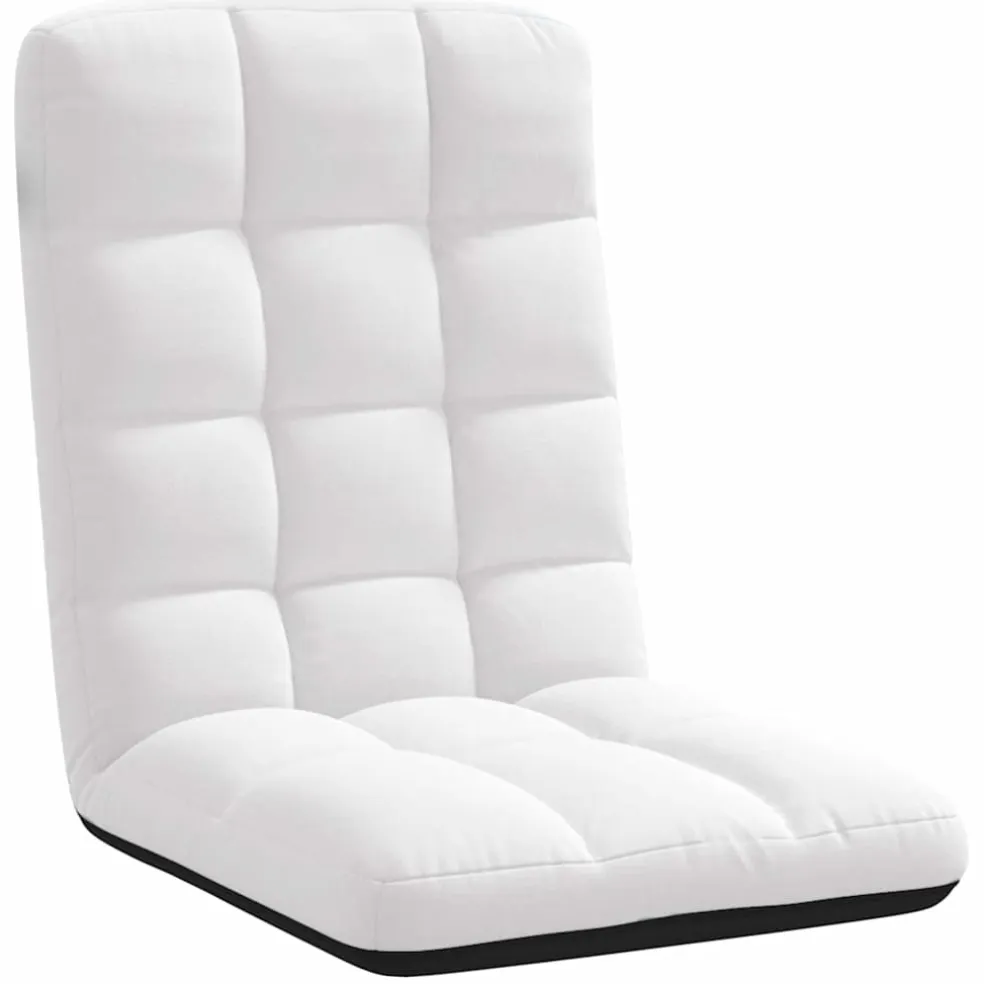 vidaXL Vloerstoel inklapbaar 71x51x62 cm stof wit