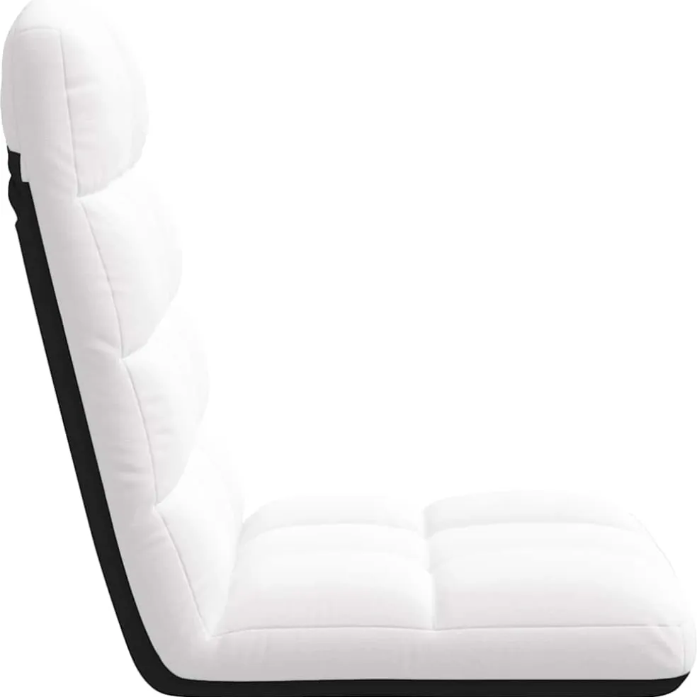 vidaXL Vloerstoel inklapbaar 71x51x62 cm stof wit