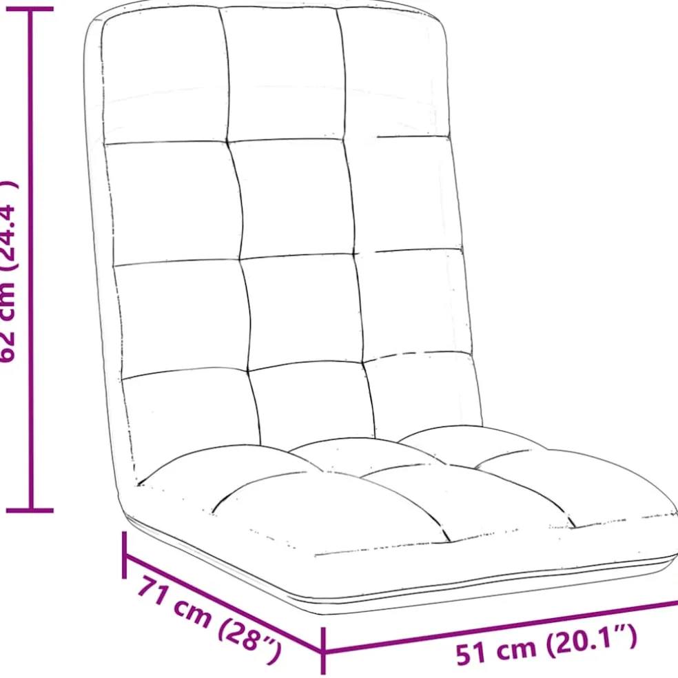 vidaXL Vloerstoel inklapbaar 71x51x62 cm stof wit