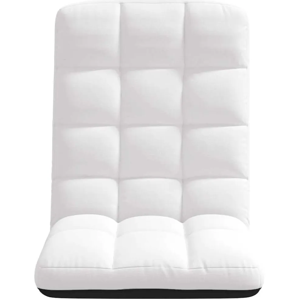 vidaXL Vloerstoel inklapbaar 71x51x62 cm stof wit