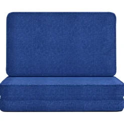 vidaXL Vloerstoel inklapbaar stof blauw