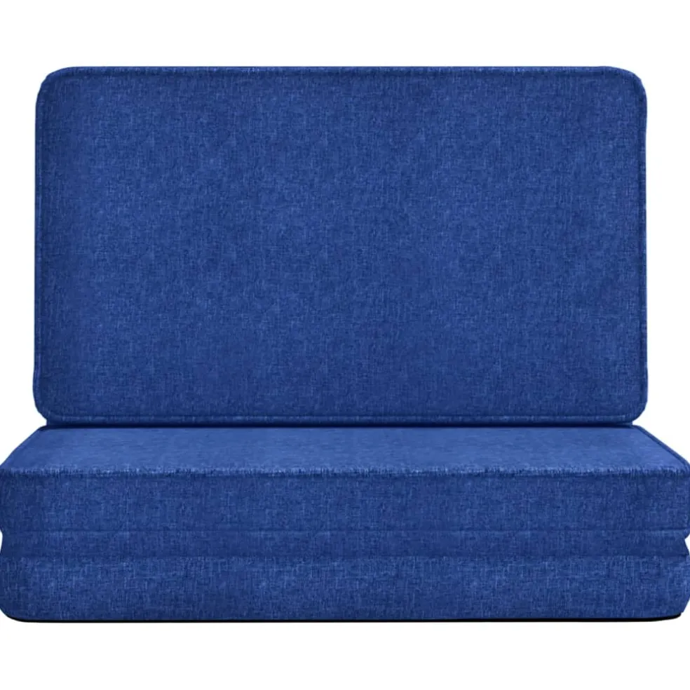vidaXL Vloerstoel inklapbaar stof blauw