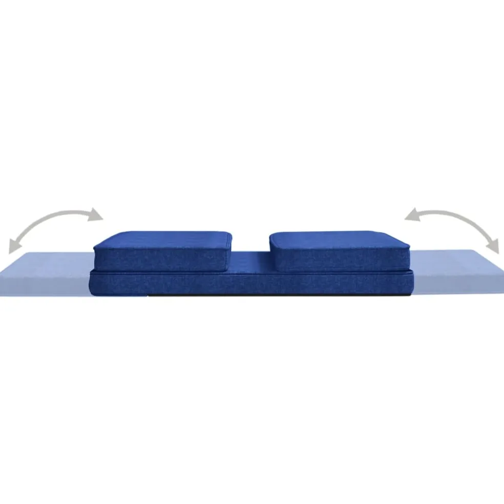 vidaXL Vloerstoel inklapbaar stof blauw