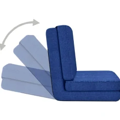 vidaXL Vloerstoel inklapbaar stof blauw