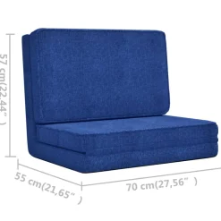 vidaXL Vloerstoel inklapbaar stof blauw