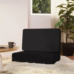 vidaXL Vloerstoel inklapbaar kunstleer zwart