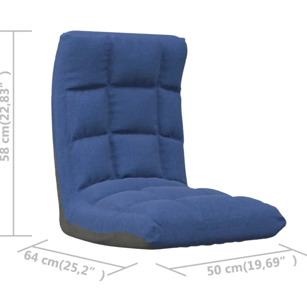 vidaXL Vloerstoel inklapbaar stof blauw