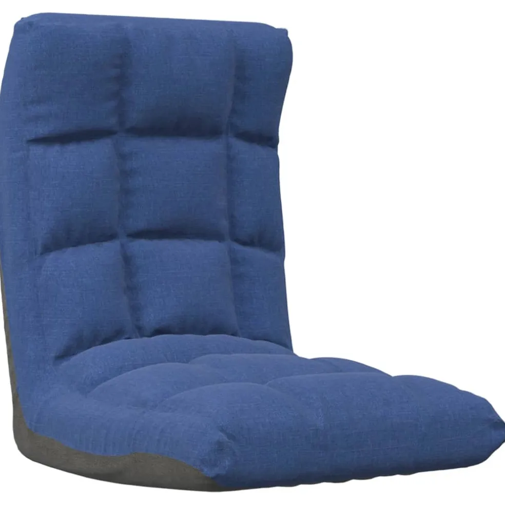 vidaXL Vloerstoel inklapbaar stof blauw