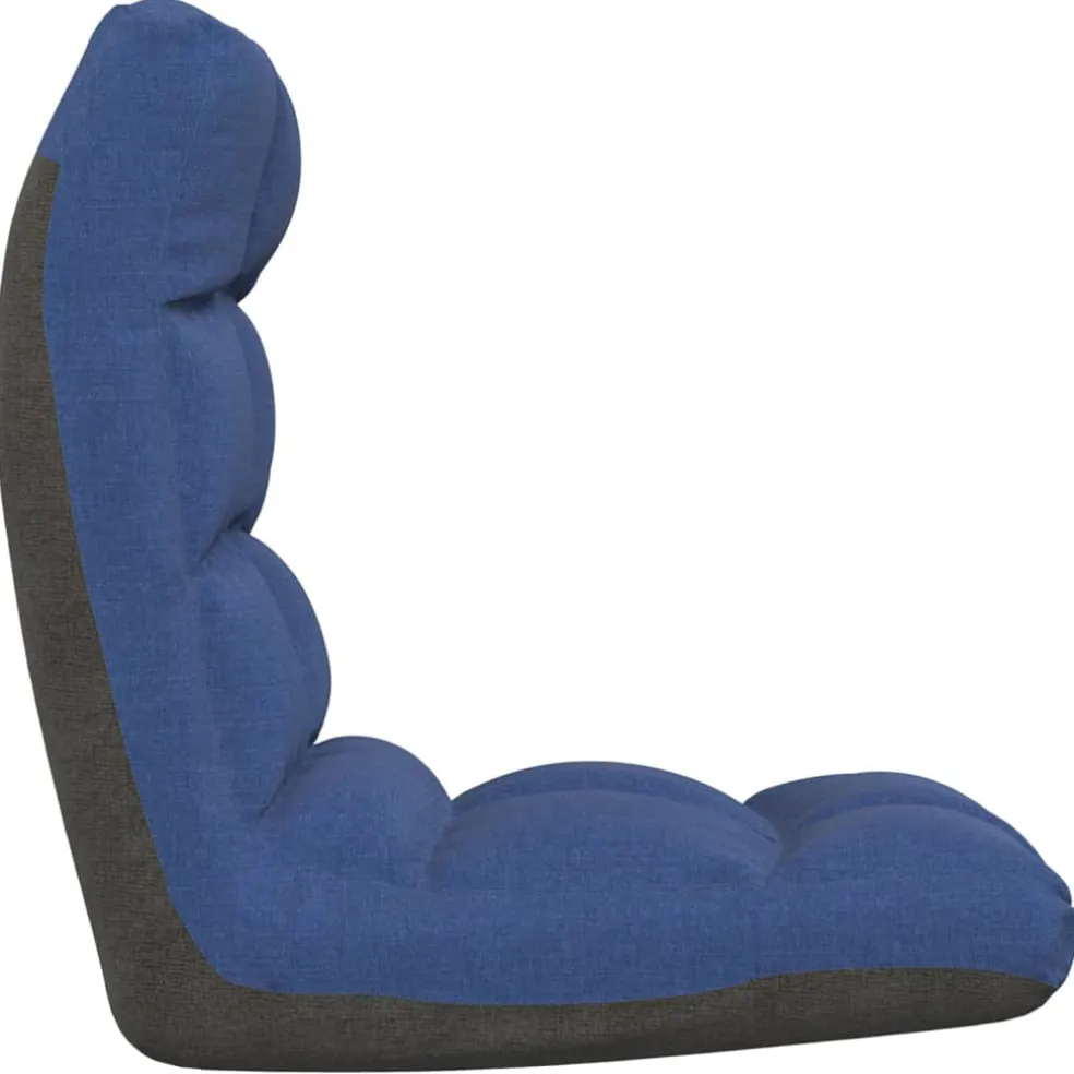 vidaXL Vloerstoel inklapbaar stof blauw