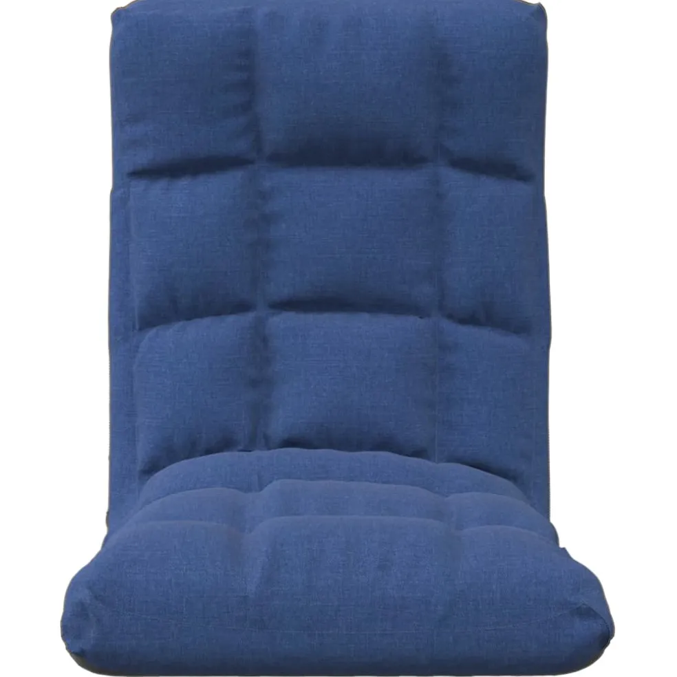 vidaXL Vloerstoel inklapbaar stof blauw