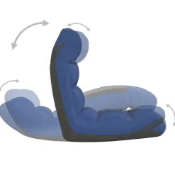 vidaXL Vloerstoel inklapbaar stof blauw
