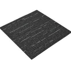 vidaXL Vloertegel Gestreept Zwart 50 x 50 cm 4 st