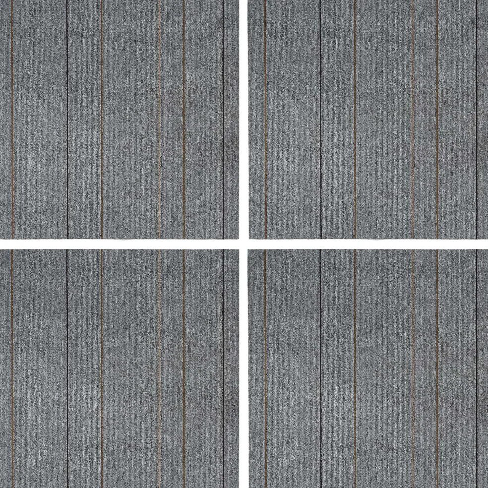 vidaXL Vloertegel Lichtgrijs met Streep 50 x 50 cm 4 st PP en Bitumen