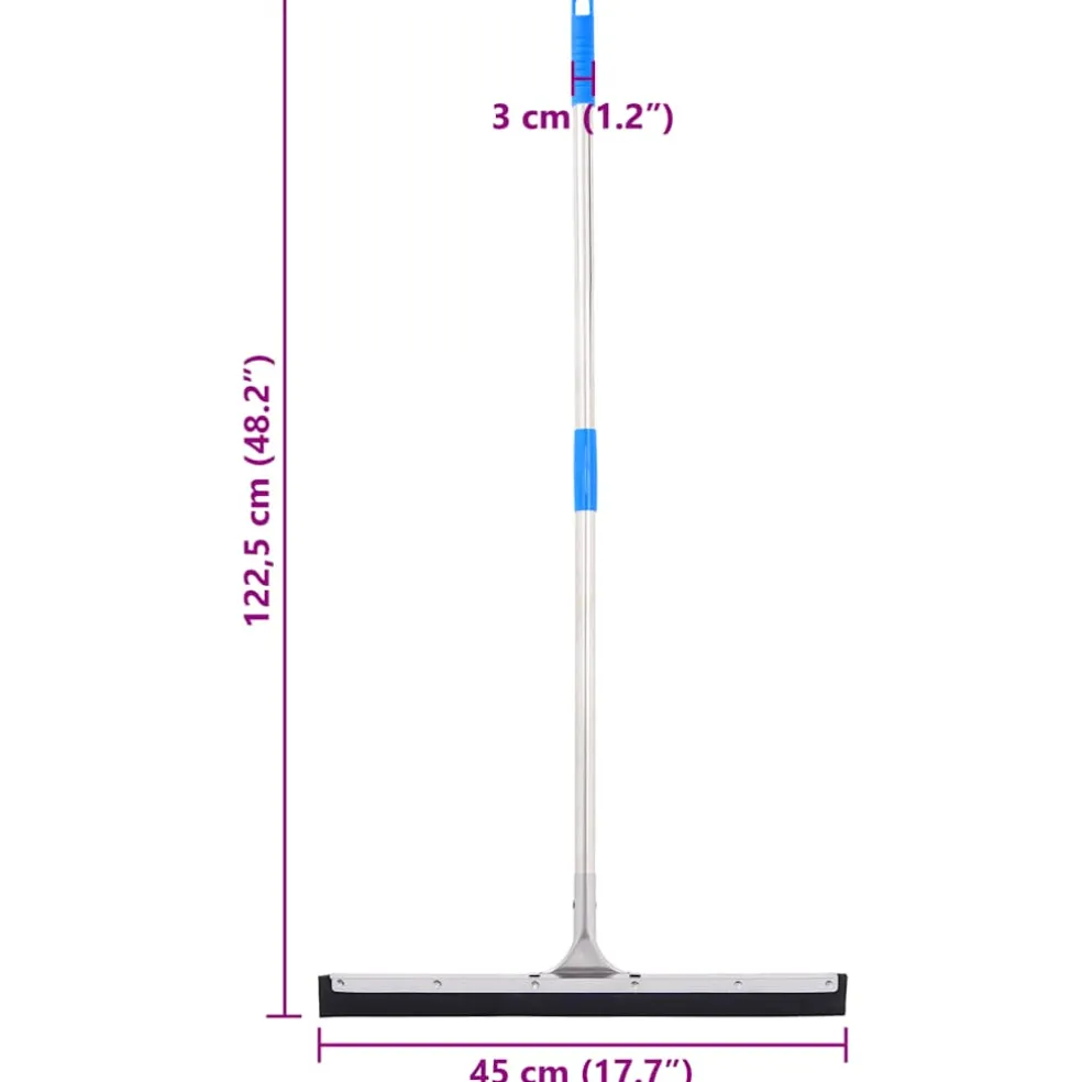 vidaXL Vloerwisser 45x122,5 cm staal en rubber
