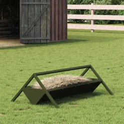 vidaXL Voederbak voor vee Olijfgroen 111 x 76 x 38 cm 10 kg