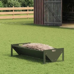vidaXL Voederbak voor vee Olijfgroen 108 x 50 x 28 cm 10 kg