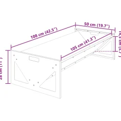 vidaXL Voederbak voor vee Zwart 108 x 50 x 28 cm 10 kg
