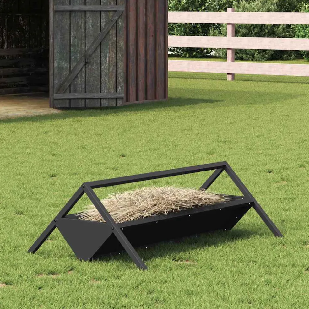 vidaXL Voederbak voor vee Zwart 111 x 76 x 38 cm 10 kg