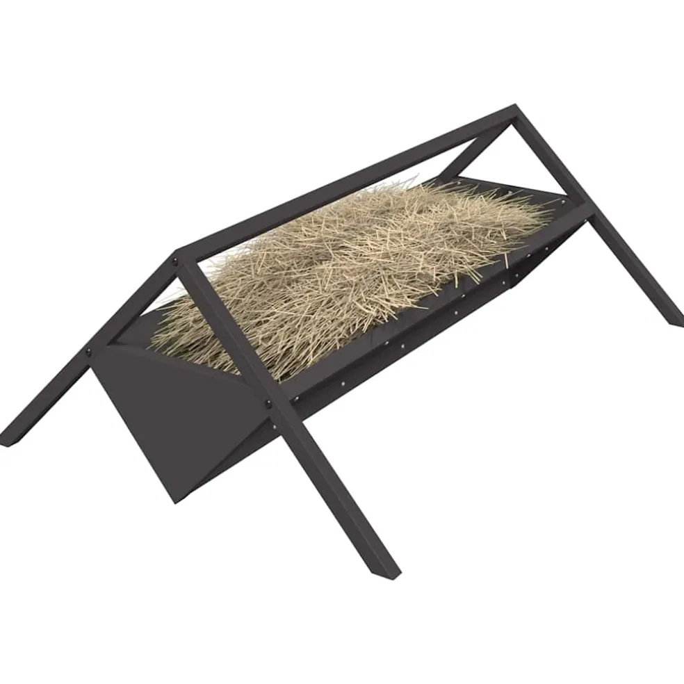 vidaXL Voederbak voor vee Zwart 111 x 76 x 38 cm 10 kg