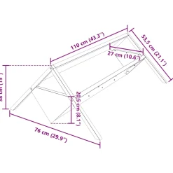 vidaXL Voederbak voor vee Zwart 111 x 76 x 38 cm 10 kg