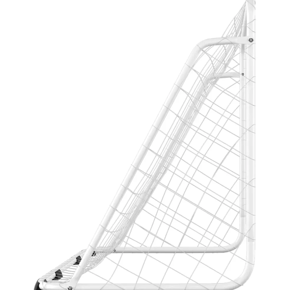 vidaXL Voetbaldoel met net 180x90x120 cm staal wit