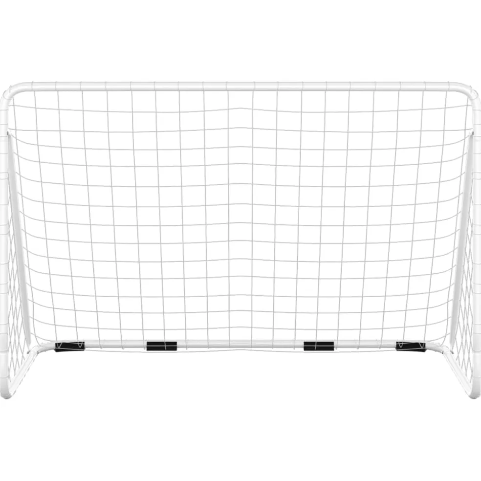 vidaXL Voetbaldoel met net 180x90x120 cm staal wit