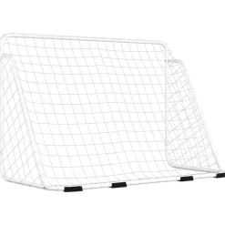 vidaXL Voetbaldoel met net 180x90x120 cm staal wit