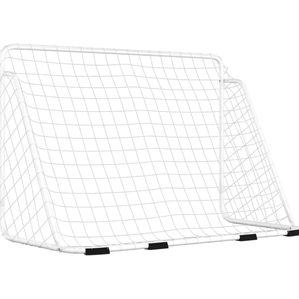 vidaXL Voetbaldoel met net 180x90x120 cm staal wit
