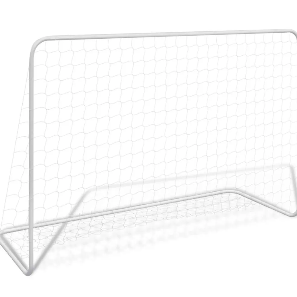 vidaXL Voetbaldoel met net 182x61x122 cm staal wit