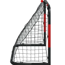vidaXL Voetbaldoel met net 90x48x71 cm staal rood en zwart