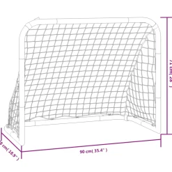 vidaXL Voetbaldoel met net 90x48x71 cm staal rood en zwart