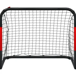 vidaXL Voetbaldoel met net 90x48x71 cm staal rood en zwart