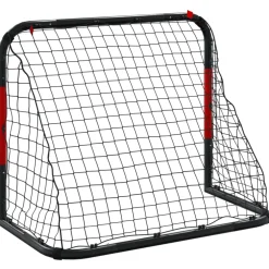 vidaXL Voetbaldoel met net 90x48x71 cm staal rood en zwart