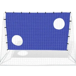 vidaXL Voetbaldoel met richtmuur hoogwaardig 240x92x150 cm staal