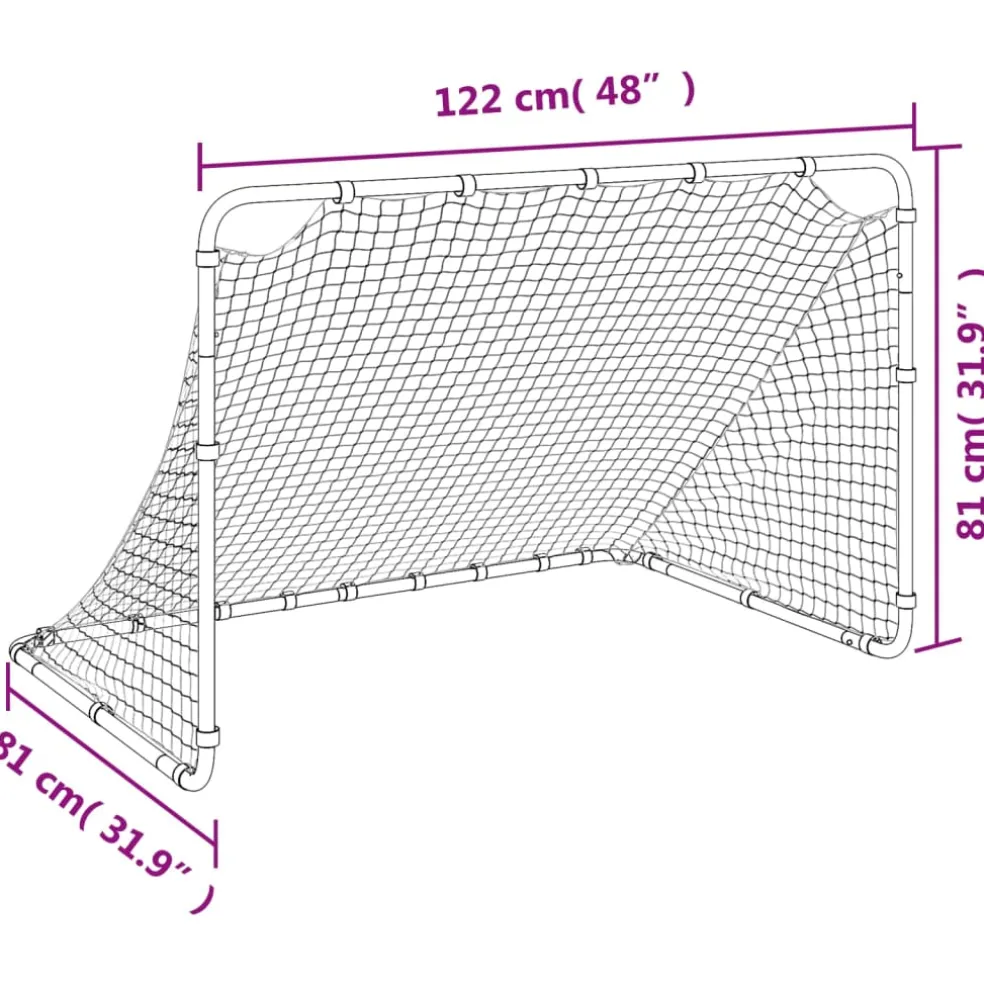 vidaXL Voetbaldoel Wit 122x81x81 cm Staal