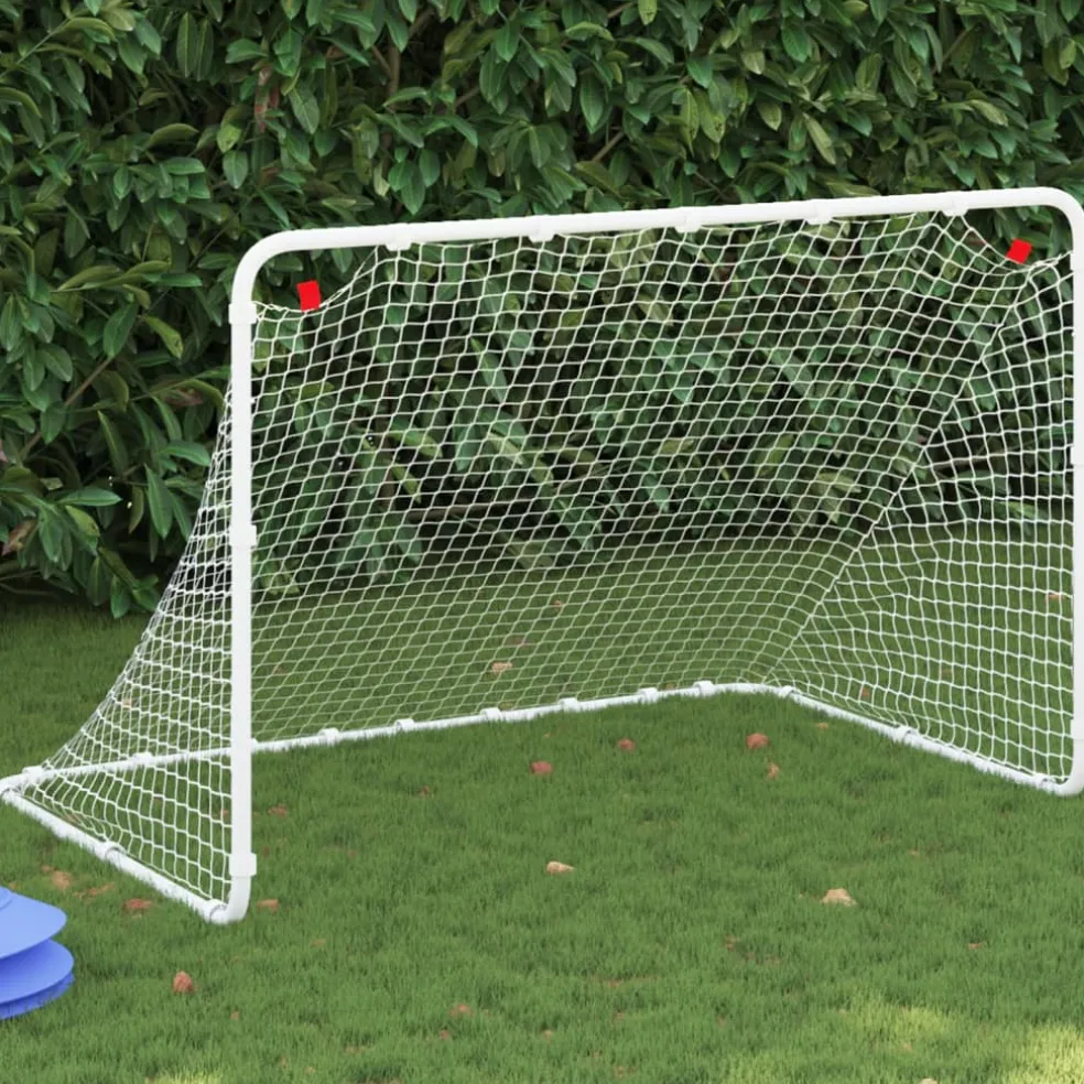 vidaXL Voetbaldoel Wit 122x81x81 cm Staal