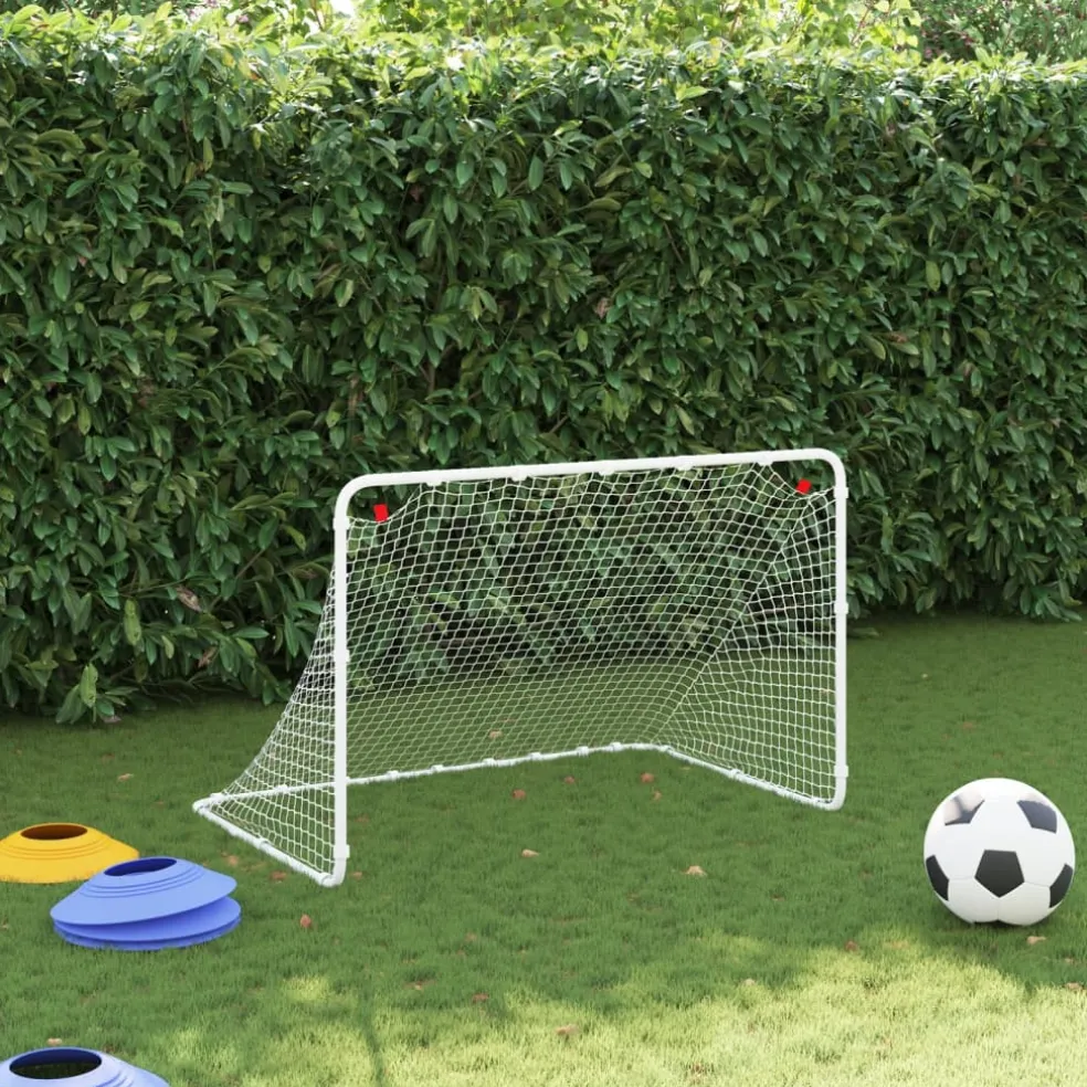 vidaXL Voetbaldoel Wit 122x81x81 cm Staal
