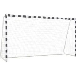 vidaXL Voetbaldoel 300x160x90 cm metaal zwart en wit
