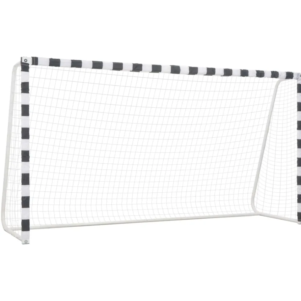 vidaXL Voetbaldoel 300x160x90 cm metaal zwart en wit