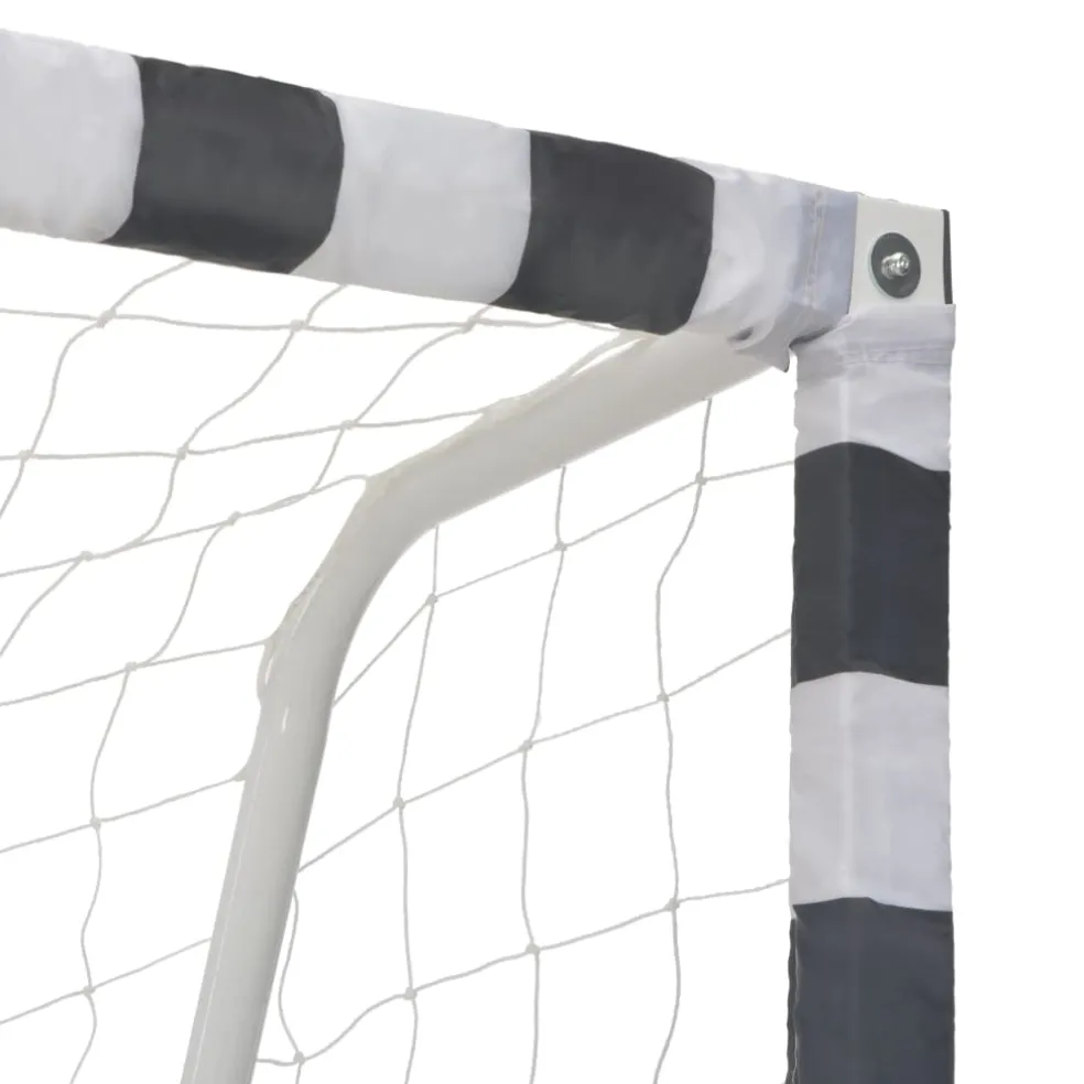 vidaXL Voetbaldoel 300x160x90 cm metaal zwart en wit