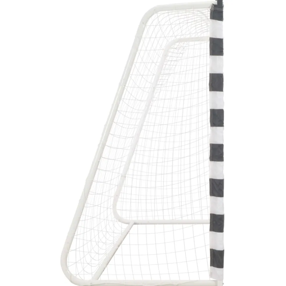 vidaXL Voetbaldoel 300x160x90 cm metaal zwart en wit