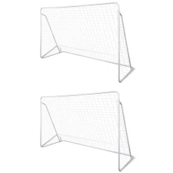 vidaXL Voetbalgoals 2 st 240x90x150 cm staal