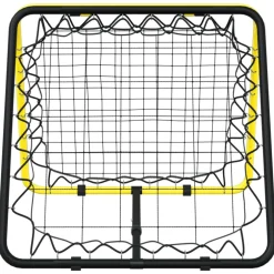 vidaXL Voetbalrebounder dubbelzijdig verstelbaar staal geel en zwart