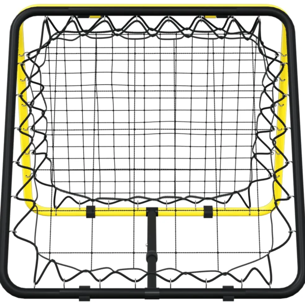 vidaXL Voetbalrebounder dubbelzijdig verstelbaar staal geel en zwart