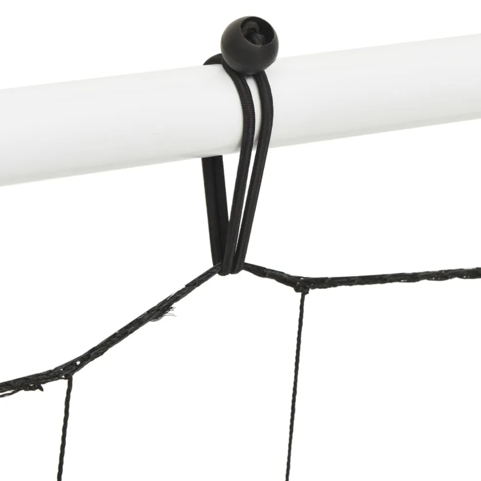 vidaXL Voetbalrebounder 184x61x123 cm staal en PE wit en zwart