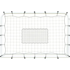vidaXL Voetbalrebounder 184x61x123 cm staal en PE wit en zwart